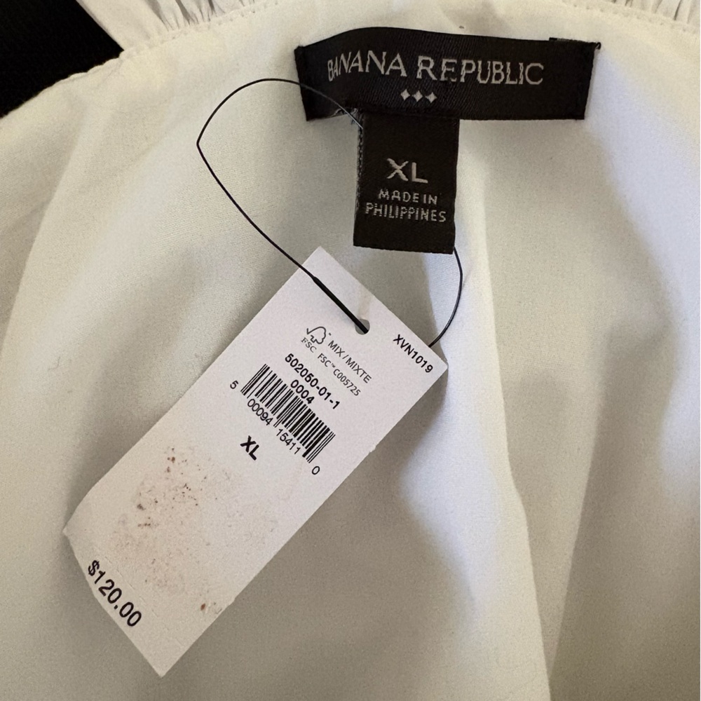 Banana Republic Square Neck White Cotton Tiered Wide Strap Mini Dress Sz XL - Picture 3 of 9
